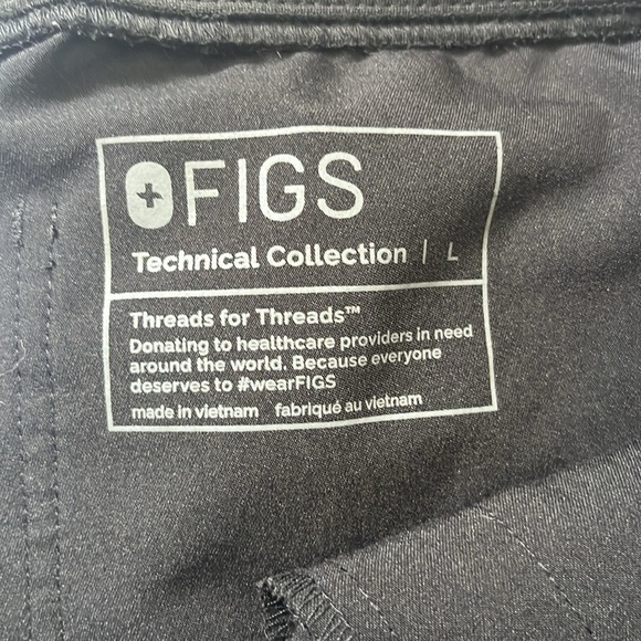 FIGS Yola Scrub Pants Yoga Style Size L | Black High-Waisted, Comfortable Fit - Picture 5 of 13